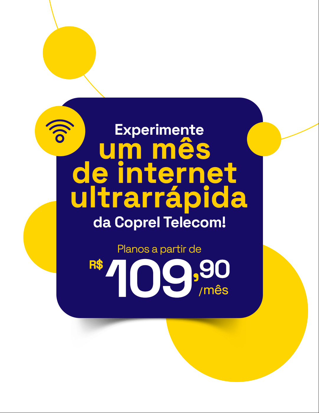 Banner Experimente e comprove!  Coprel Telecom